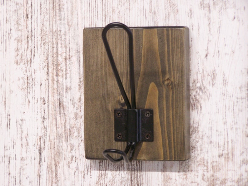 Stained EBONY Single Coat Hook Farmhouse Coat Hook Rustic Etsy