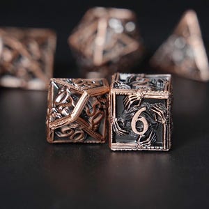 Devil's Eye Metal Dice Set, Skull Hand DND Dice