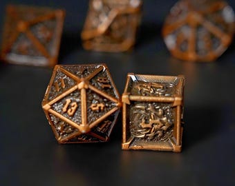 Solid Metal DND Dice Set: Zinc Alloy RPG, 7-Piece