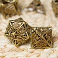 Leaf Hollow Brass Metal Dice Set - 7 Plant RPG Dice product logo