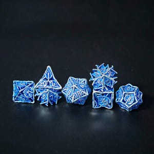 Hollow Maple Leaf Metal Dice Set, RPG DND Dice image 4