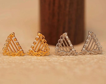 Harpstekers, gouden of zilveren muziekoorbellen, bandoorbel, unieke en coole oorbellen, speciaal cadeau voor muzikant, verjaardagscadeau voor haar.