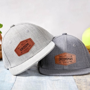 Custom Groom Hat | Leather Patch Hat | Wedding Party Hat | custom groomsmen gift | Personalized Hat | Best man Hat | Groomsmen gifts for him