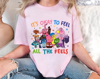Comfort Colors It&#39;s Okay To Feel All The Feels T-Shirt - Mental Health Teacher Tee S-3XL