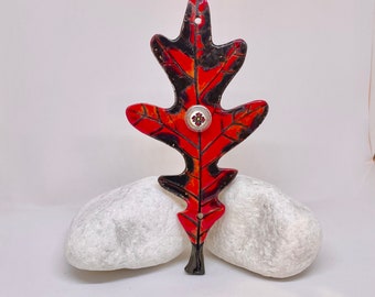 Doorbell -  Oak Leaf - Red