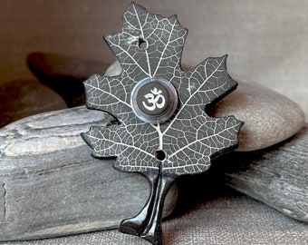 Black Zen Leaf Doorbell