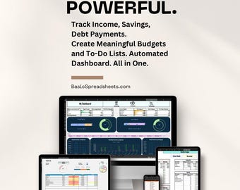 May include: A screenshot of a website promoting a personal finance software program. The website features a dark background with white text and a tagline that reads "BASIC. POWERFUL." The website also features a screenshot of the software's dashboard, which includes charts and graphs that track income, savings, and debt payments. The website also features a screenshot of a to-do list, which includes tasks such as creating a budget and paying bills. The website also features a screenshot of a calendar, which includes appointments and deadlines. The website also features a screenshot of a phone, which includes a mobile app version of the software. The website also features a call to action that reads "Easily Master Your Personal Finances."