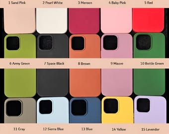 Custom Colour Silicon Case compatible for iPhone 16, 15, 14, 13, 12, 11, Pro / Max / Plus Soft Touch, Smooth Finish Inner Microfiber