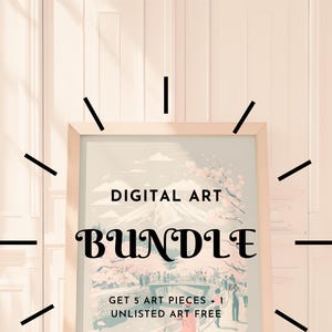 TheHappyyPlace Sakura Season Cherry Blossom Art Bundle, téléchargement numérique et 1 oeuvre d'art supplémentaire gratuite (non répertoriée), affiches colorées