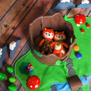 READY TO SHIP: Stuffed Velvet Fox Set Woodland Stuffed Animal Set Of Two Stuffies Easter Basket image 8