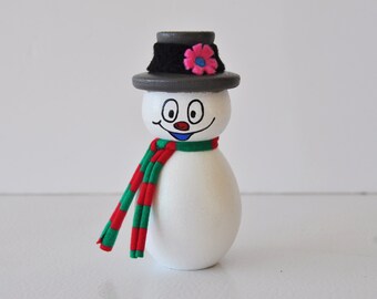 Frosty The Snowman - Wooden Peg Doll Toy - Stocking Stuffer