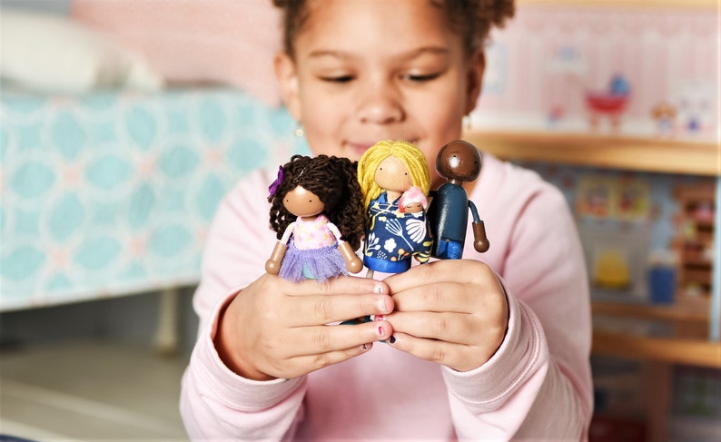 My Family Custom Wooden Dollhouse Dolls Create A Image 0