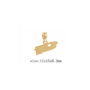 Gold Map Charm 18K Gold Filled Map Pendant Charm Necklace for DIY Bracelet Jewelry Making Supply