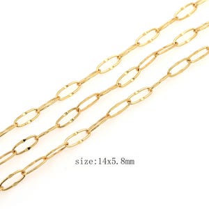 1 Meter Gold Büroklammer Kette 18K Gold Filled Halb fertige Kette für DIY Armband Halskette Permanent Schmuck machen