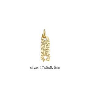 Gold Map Charm 18K Gold Filled Map Pendant Charm Bracelet Necklace for DIY Jewelry Making Supply