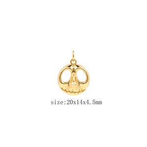 Gold Skull Charm 18K Gold Filled Skull Pendant Charm Bracelet Necklace for DIY Jewelry Making Supply