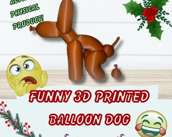 Gag Gift Pooping Balloon Animal Figurine 3D Printed Balloon Dog