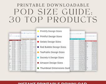 Print-on-Demand Size Guide: POD Product Dimensions (PDF, Google Sheet, Excel)