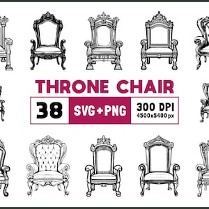 Throne Chair Svg Bundle, Throne Chair Silhouette, Throne Chair Clipart Png, Throne Chair Outline, Throne Chair Vector, Throne Chair Cut File