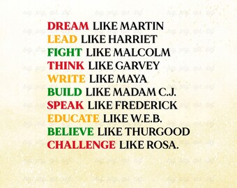 SVG del Mes de la Historia Afroamericana, Dream Like Martin (Archivos digitales)