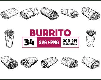 Burrito SVG Bundle: Clipart, Silhouette, and Cut Files