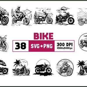 Bike Svg Bundle, Sport Bike Silhouette, Motorbike Clipart Png, Motorcycle Outline Svg, Bike Vector, Bike Svg Png, Bike Cut Files for Cricut