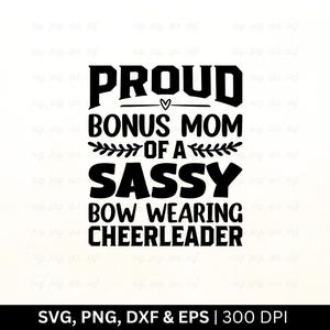 Trotse bonusmoeder van een pittige strik met cheerleader-svg png | Stiefmoeder Svg, Moederdag Svg, Stiefmoeder Shirt Svg, Trendy Mom Svg, Png Eps Dxf