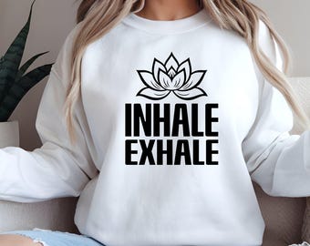 Inhale Exhale Yoga SVG: Meditation, Spiritual Design (Digital Download)