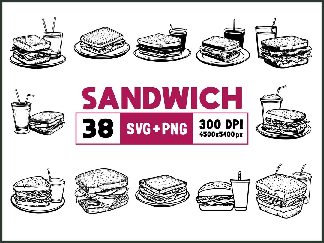 Sandwich Header Graphics Sandwich Svg Png Bundle, Sandwich Silhouette, Sandwich Clipart Png ...
