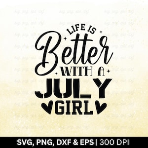 July Girl Birthday SVG: Funny Gift Shirt Design (Digital Download)