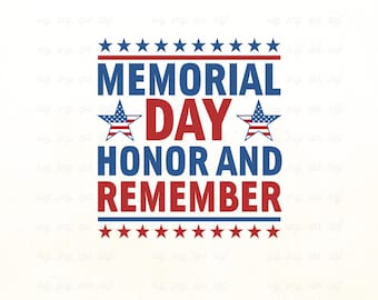 Memorial Day Honor & Remember Design | USA Flag (svg, png, eps, dxf)