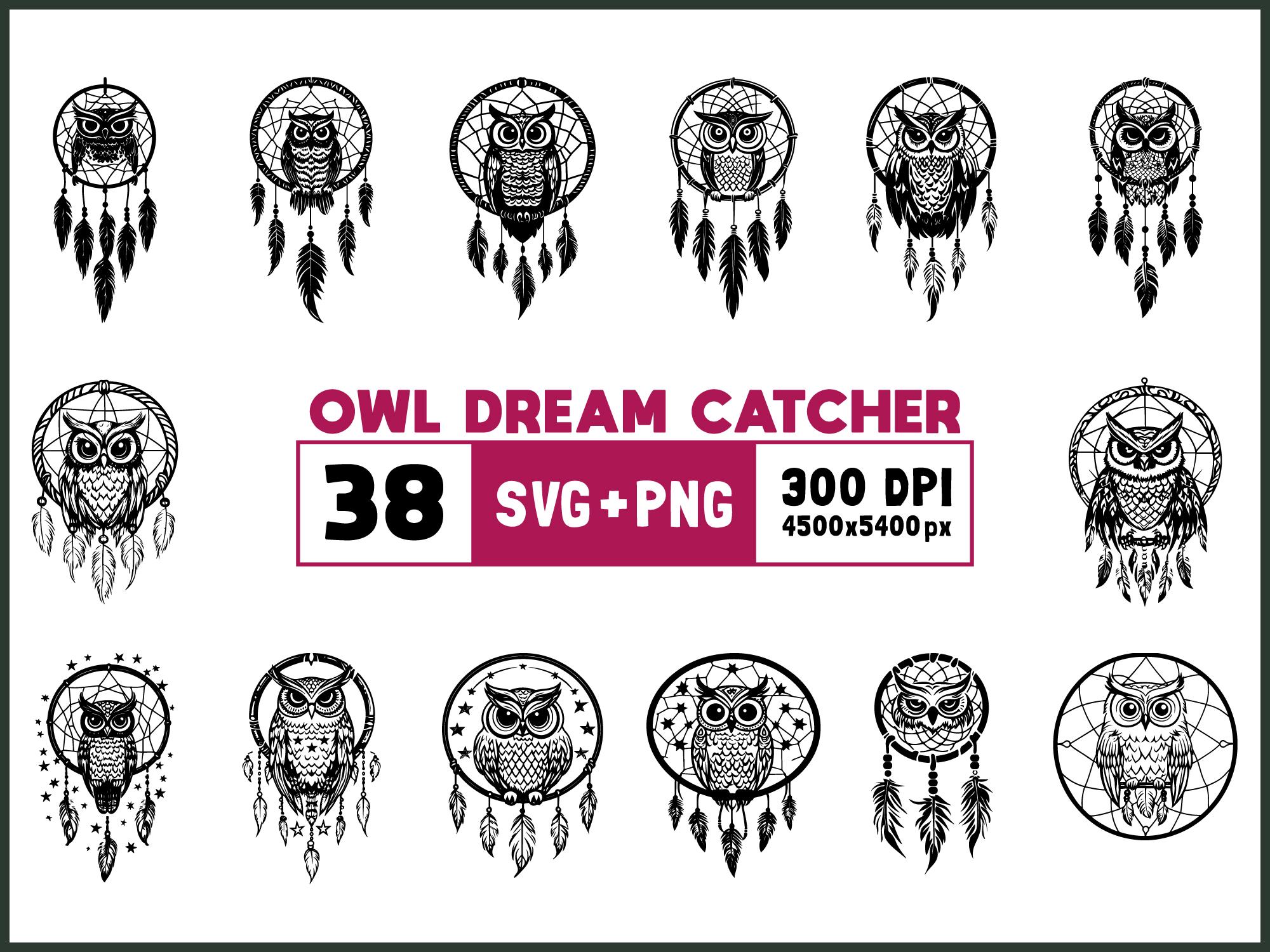 Owl Dream Catcher Svg Png Bundle, Owl Dream Catcher Silhouette, Owl Dream Catcher Clipart Png, Dream