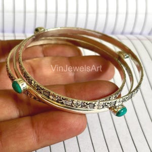 Turquoise Sterling Silver Bangle Set: Handmade 925 Statement Jewelry