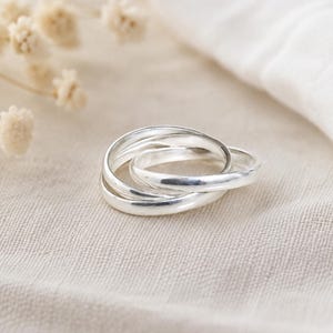Sterling Silver Stacking Ring Set - Handcrafted Layered Intertwined Bands, Minimalist Dainty Jewelry Gift for Her
