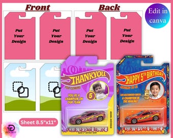 Toy Car Holder Card Template, Toy Car Card Display, Hot Car Wheels Template, Car Wheel Favor Template, Blister Card Label, Birthday Gift SVG