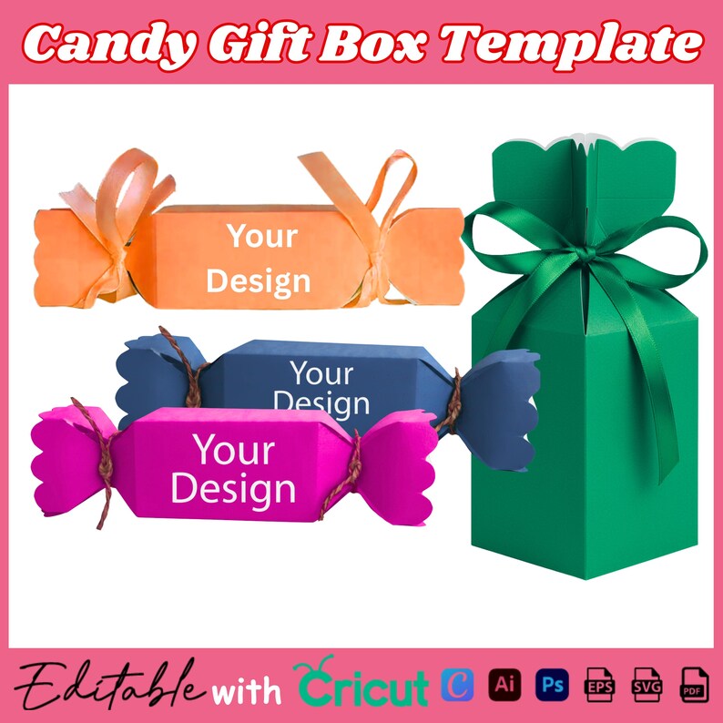 Candy Box Template, Candy Gift Box Template, Party Box, Candy Shaped ...
