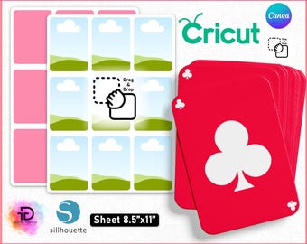 Playing Card Template, Playing Card DIY, Card Template SVG, Printable Pokers Card, Party Favor, Card Sublimation Design, Playing Card Labels