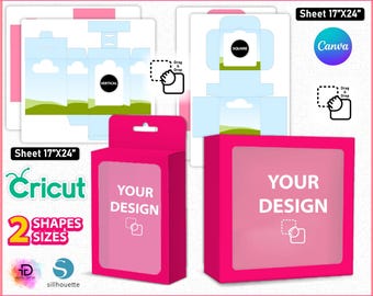 Window Bow Box Template, Bow Box SVG, Bow Box Template, Gift Box, Square Box Template, Box Bundle, Food Box SVG, Canva Editable, Party Favor