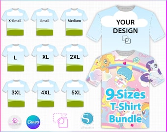 T-Shirt Template Bundle, T-Shirt Design Template, T-Shirt Mockup, Canva T-Shirt Template,T-Shirt Sublimation Template, Shirt Template