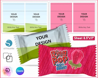 Ring Pop Wrapper, Ring Pop Label, Ring Pop Template, Canva Editable Ring Pop, Printable Ring Pop Wrapper, Ring Pop Wrap Design, Party Favors