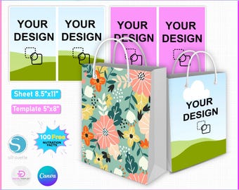 Modèle de sac cadeau, sac cadeau SVG, sac cadeau DIY, modèle de sac, sac d'emballage, vecteur de sac A4 pour machine de découpe, sac cadeau imprimable, sac à main