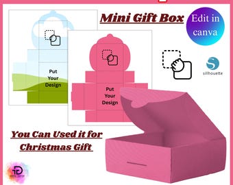 Gift Box Template, Gift Box SVG, Editable Gift Box, Christmas Gift Box, Packaging Box, Box Vector A4 For Cutting Machine, Birthday Gift Box