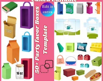 50+ Mega Box Bundle, Box Svg, Gift Box Template, Box Template Svg, Paper Box, Match Box,Party Favor Box, Coffin Box, Tall Box, Packaging box