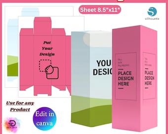 Grand modèle de boîte, boîte à cosmétiques, modèle de boîte-cadeau, modèle de boîte de poupée, boîte de fenêtre SVG, boîte de cadeau de bricolage, boîte de bouteille de parfum, boîte d'emballage