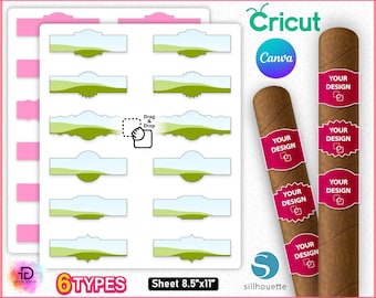 Cigar Label Template, Cigar Label Svg, Cigar Sticker Template Bundle, Cigar Wrapper Template, Cigarette Sticker Template, Custom Cigar Bands