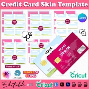 Modèle d'habillage pour carte de crédit, modèle de couverture de carte, étiquette de carte de crédit, porte-carte de crédit, carte de crédit SVG, carte de visite, toile modifiable