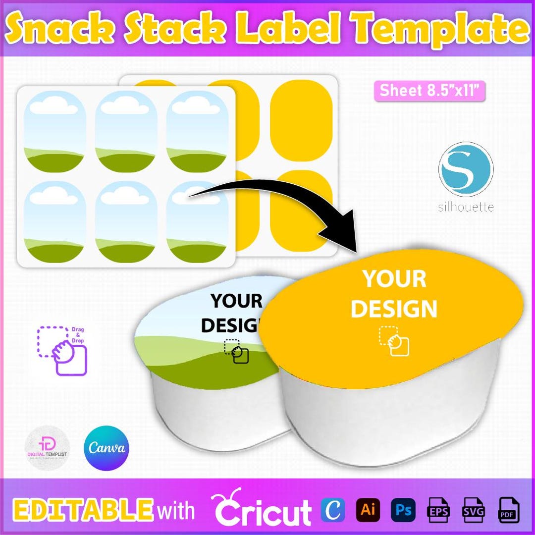 Snack Stack Label, Snack Stack Template, Snack Stack Topper Label ...