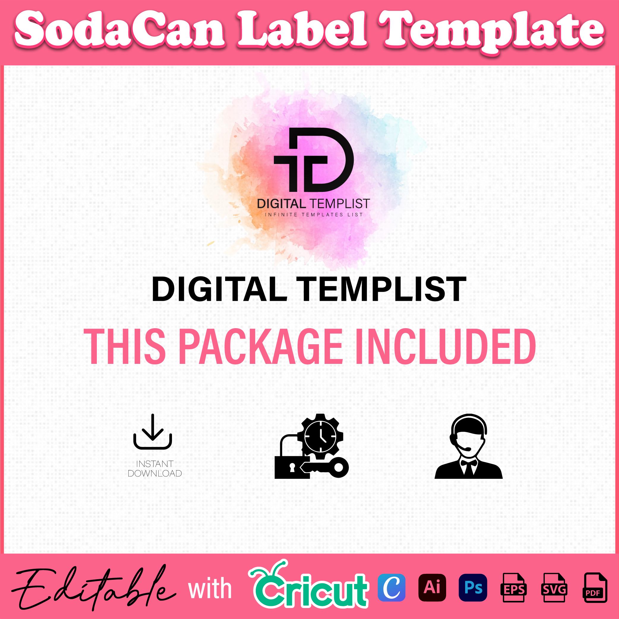 Soda Can Template, Soda Can Wrapper Template, Soda Can SVG, Blank Soda