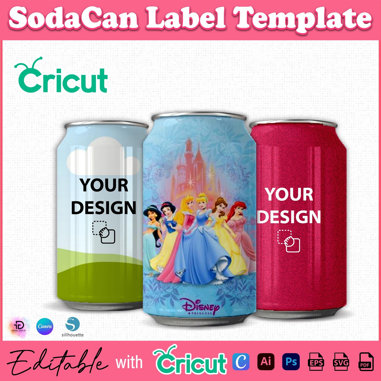Soda Can Template, Soda Can Wrapper Template, Soda Can SVG, Blank Soda ...