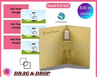 Perfume Display Card Template, Perfume Card Template, Perfume Sample Display Card, Perfume Bottle Box, Perfume Card svg, DIY Perfume Card